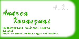 andrea kovasznai business card